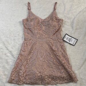 NWT Elegant Lace Dress in Blush Pink